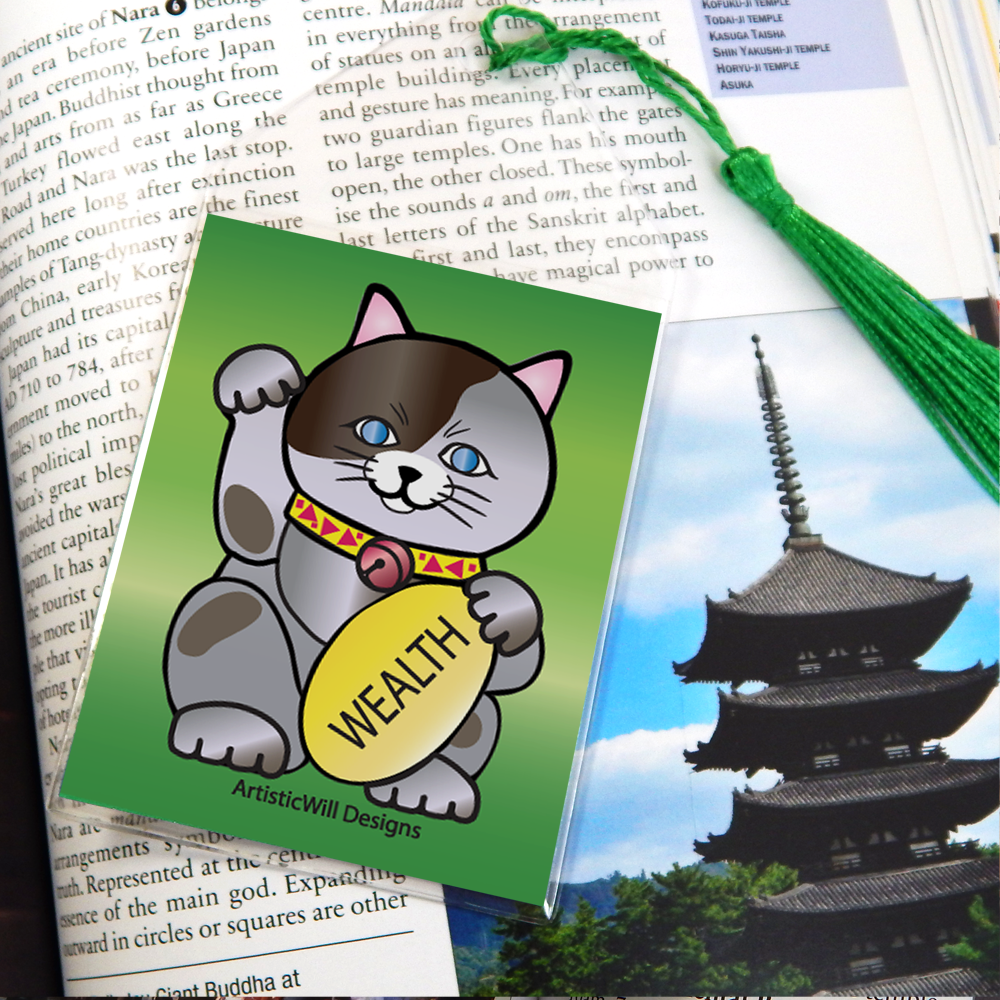 Bookmark Japanese Lucky Cats maneki Neko 